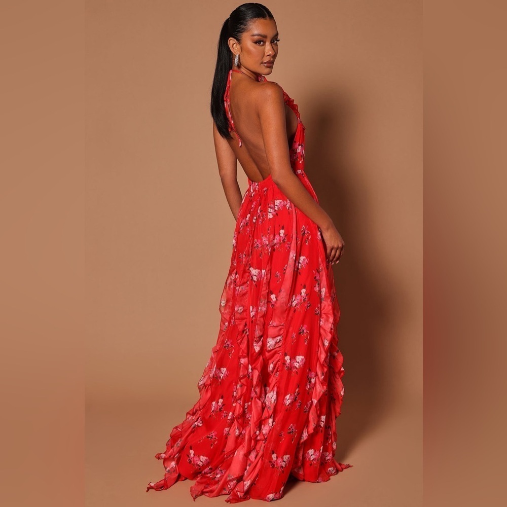 NEW w TAGS 🏷️ FASHION NOVA Floor-length Floral Maxi Dress (Women’s Size Large) - Picture 3 of 17
